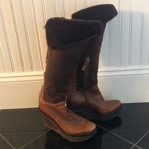 Calf leather and suede boots